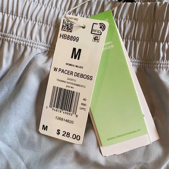 NWT Adidas short pacer running shorts - Picture 2 of 3